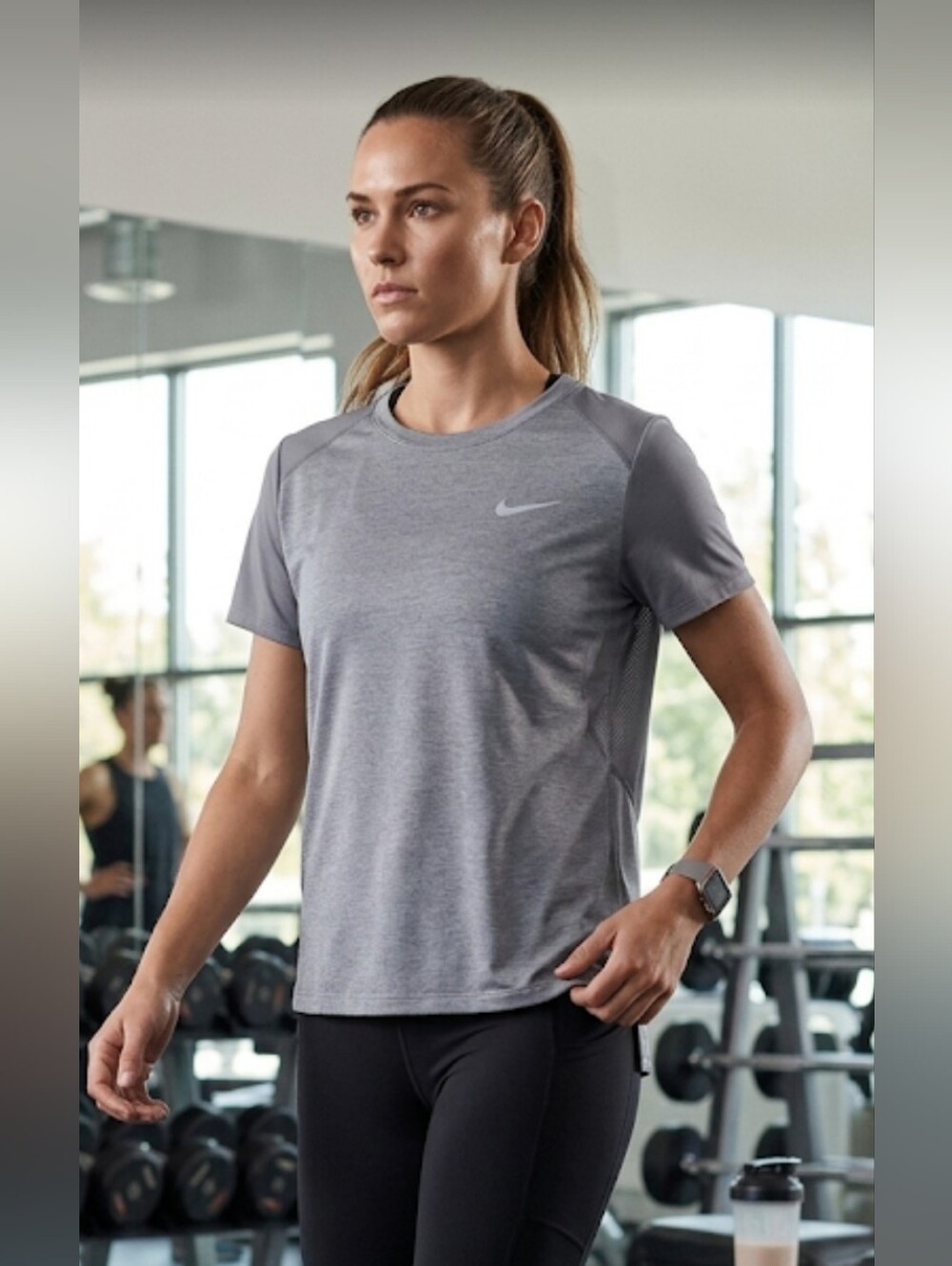Nike Dri-Fit top Sz L Silver/gray